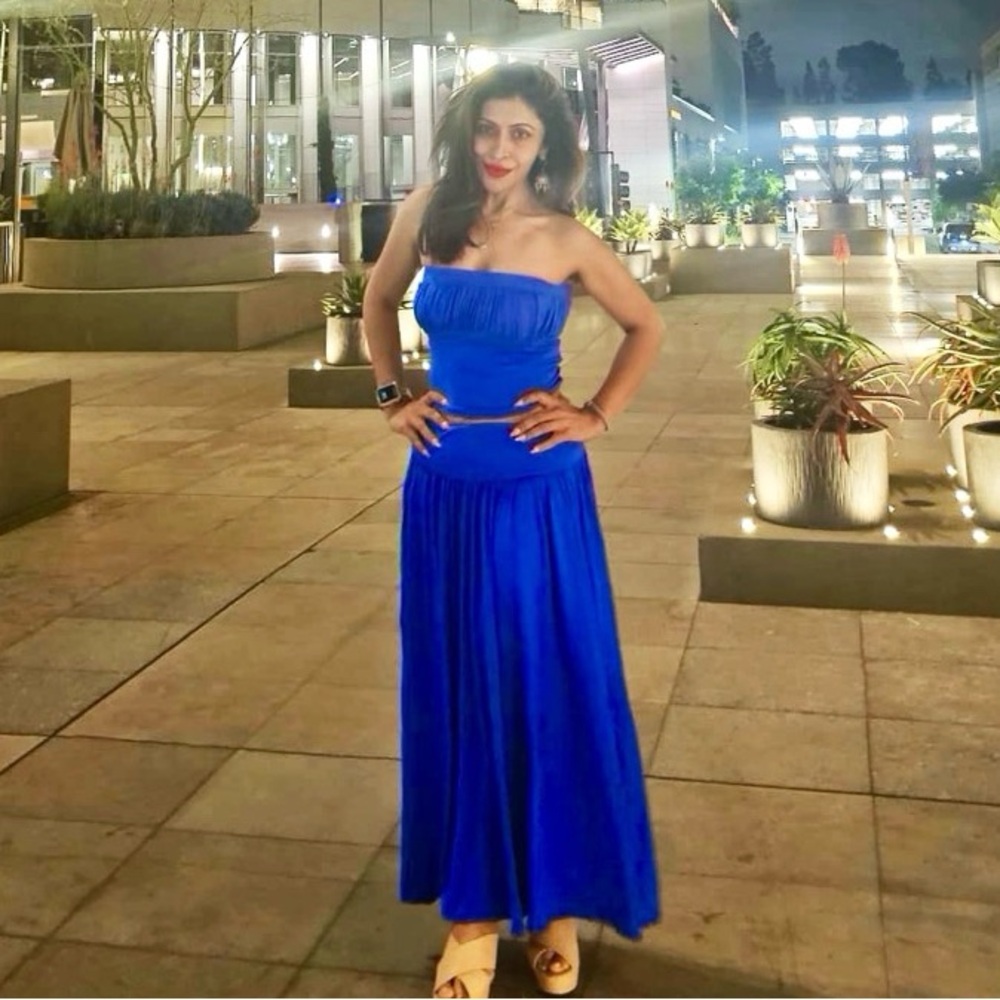 Beautiful royal electric blue skirt set